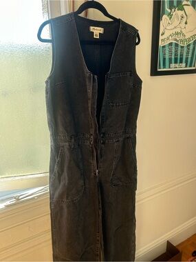 Madewell Black Washed Denim Jumpsuit Romper